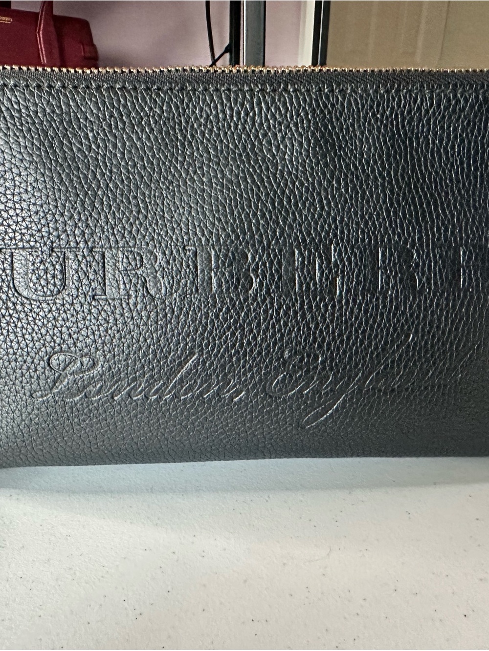 Burberry Black Pebbled Leather Embossed Logo Crossbody